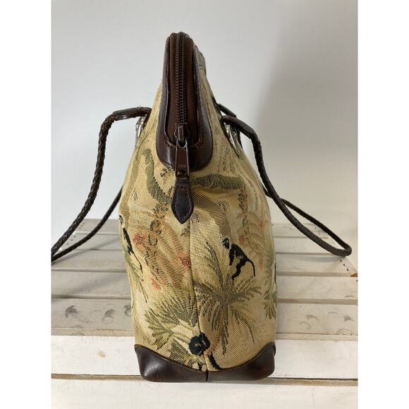 BRIGHTON C184233 VINTAGE LARGE CANVAS, LEATHER SHOULDER BAG - Picture 2 of 15